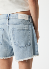 AFENDS Womens Isabella - Denim Low Rise Short - Vintage Blue - Afends womens isabella   denim low rise short   vintage blue