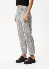 AFENDS Womens Cadet Shelby - Denim Wide Leg Jean - Camo - Afends womens cadet shelby   denim wide leg jean   camo