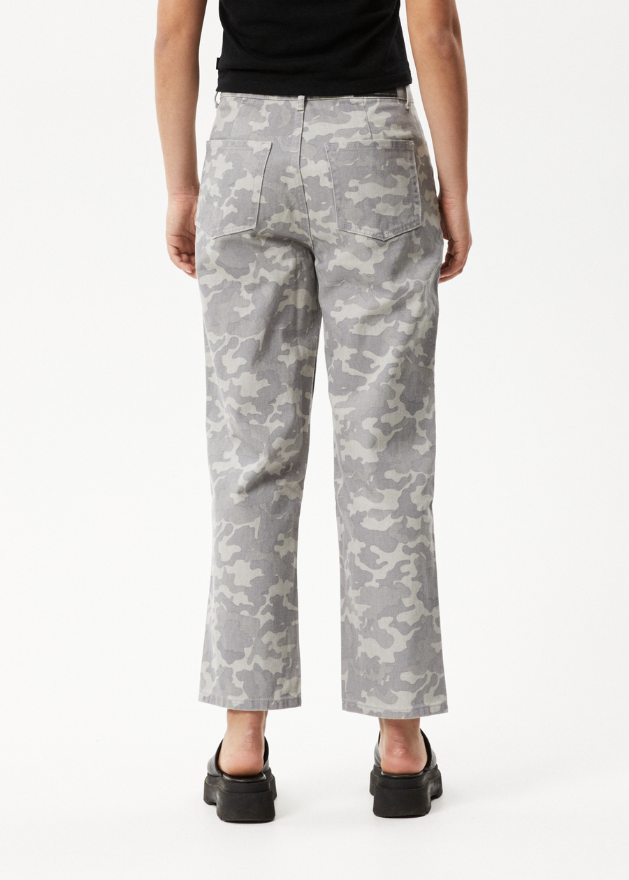 AFENDS Womens Cadet Shelby - Denim Wide Leg Jean - Camo