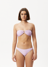 AFENDS Womens Carlo  -  Check Bikini Bottom - Candy - Afends womens carlo   check bikini bottom   candy