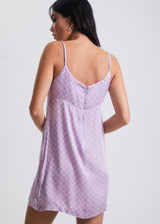 AFENDS Womens Carlo  -  Check Babydoll Mini Dress - Candy Check - Afends womens carlo   check babydoll mini dress   candy check