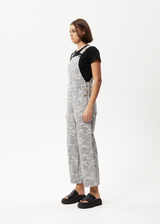 AFENDS Womens Cadet Lucie - Denim Overall - Camo - Afends womens cadet lucie   denim overall   camo