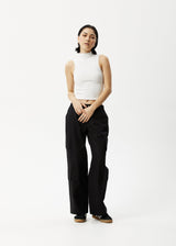AFENDS Iconic - Rib High Neck Tank - Off White - Afends iconic   rib high neck tank   off white
