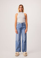 AFENDS Womens Iconic - Rib High Neck Tank - Smoke - Afends womens iconic   rib high neck tank   smoke