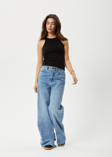 AFENDS Womens Pearly - Rib Singlet - Black - Afends womens pearly   rib singlet   black