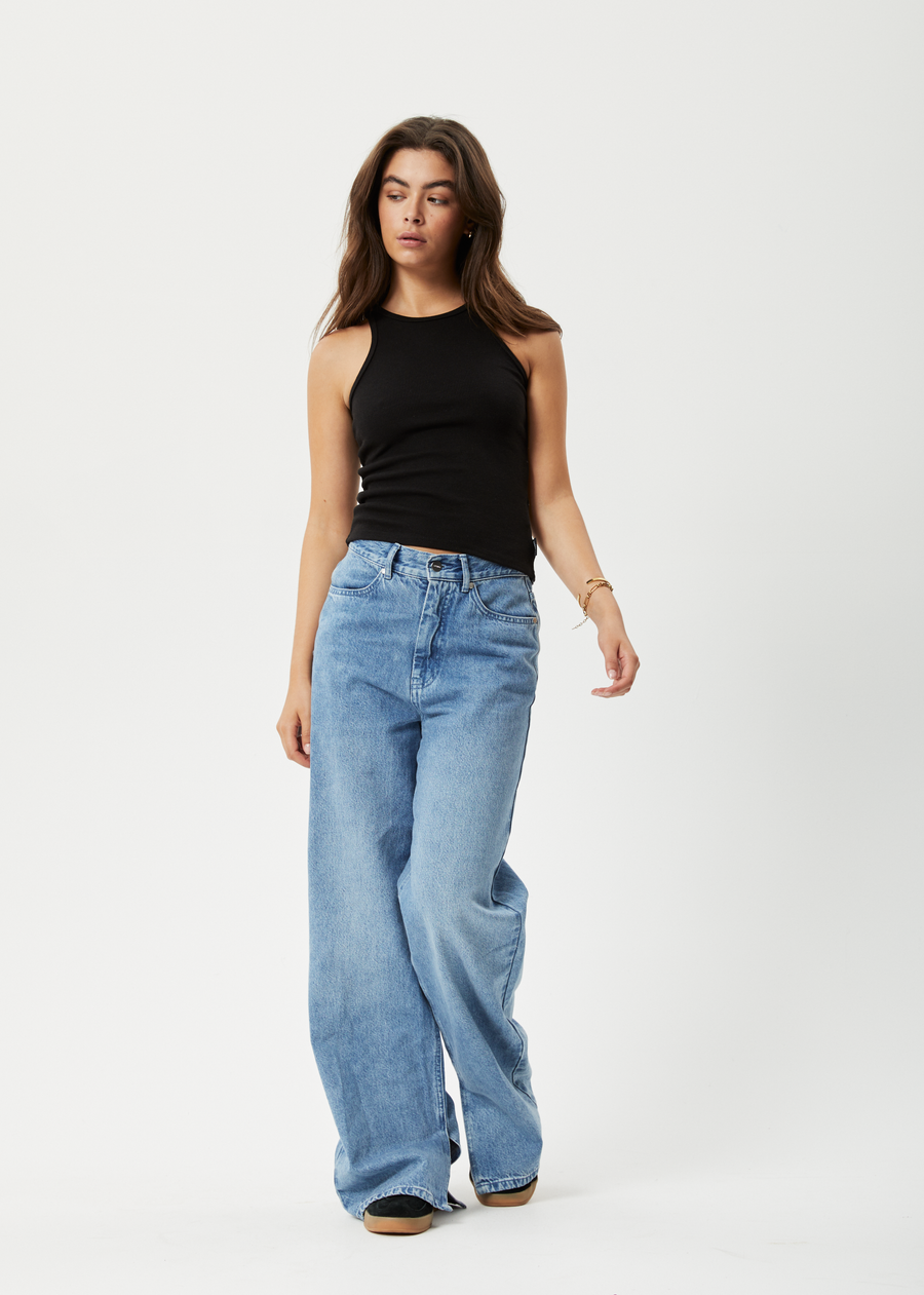 AFENDS Womens Pearly - Rib Singlet - Black