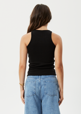 AFENDS Womens Pearly - Rib Singlet - Black - Afends womens pearly   rib singlet   black