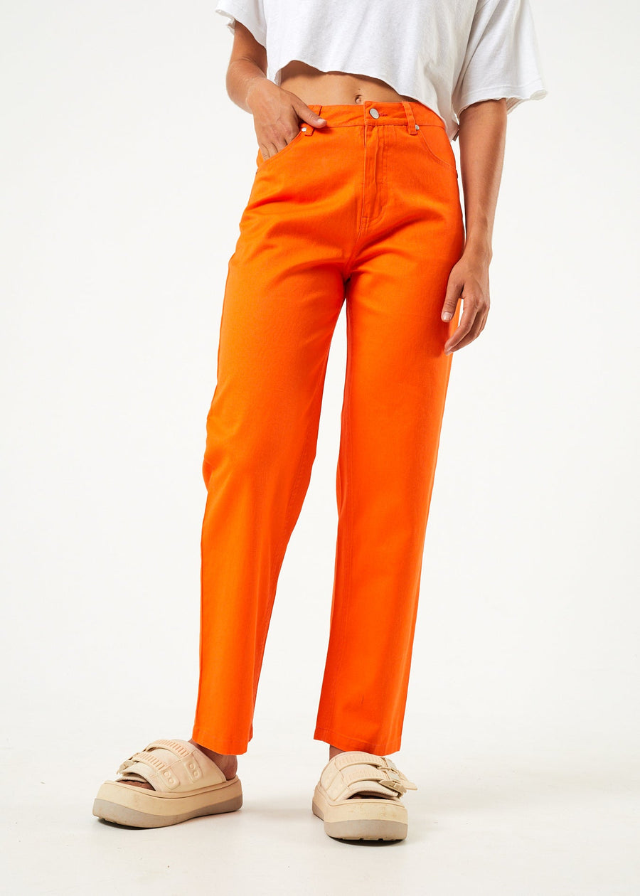 AFENDS Womens Shelby - Wide Leg Pant - Orange