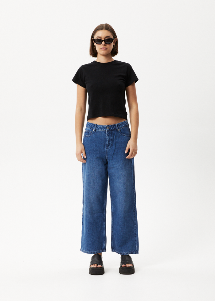 AFENDS Womens Kendall - Denim Low Rise Jean - Authentic Blue