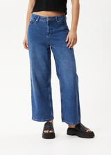 AFENDS Womens Kendall - Denim Low Rise Jean - Authentic Blue - Afends womens kendall   denim low rise jean   authentic blue