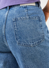 AFENDS Womens Shelby - Denim Wide Leg Jean Long - Worn Blue - Afends womens shelby   denim wide leg jean long   worn blue