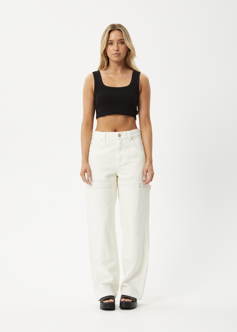 AFENDS Womens Moss - Denim Workwear Jean - Off White