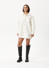 AFENDS Womens Tori - Denim Dress - Off White - Afends womens tori   denim dress   off white 