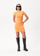 AFENDS Womens Lois - Bodycon Dress - Papaya - Afends womens lois   bodycon dress   papaya 