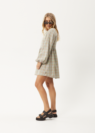 AFENDS Mens Kali - Short Sleeve Shirt - Pistachio Check