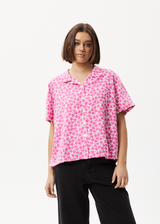 AFENDS Womens Madeline Mood - Short Sleeve Shirt - Bubblegum Floral - Afends womens madeline mood   short sleeve shirt   bubblegum floral 