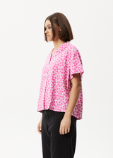 AFENDS Womens Madeline Mood - Short Sleeve Shirt - Bubblegum Floral - Afends womens madeline mood   short sleeve shirt   bubblegum floral 