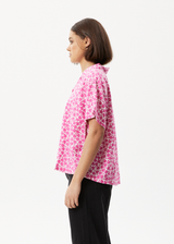 AFENDS Womens Madeline Mood - Short Sleeve Shirt - Bubblegum Floral - Afends womens madeline mood   short sleeve shirt   bubblegum floral 