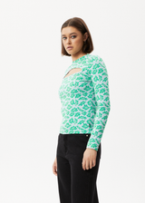 AFENDS Womens See You - Cut Out Long Sleeve Top - Powder Blue - Afends womens see you   cut out long sleeve top   powder blue 