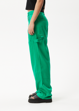 AFENDS Womens Sleepy Hollow Moss - Twill Workwear Pant - Forest - Afends womens sleepy hollow moss   twill workwear pant   forest