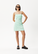 AFENDS Womens Swan - Mini Dress - Lime Green - Afends womens swan   mini dress   lime green 
