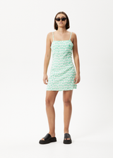 AFENDS Womens Swan - Mini Dress - Lime Green - Afends womens swan   mini dress   lime green 