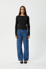 AFENDS Womens Elevate - Long Sleeve Tee - Black - Afends womens elevate   long sleeve tee   black