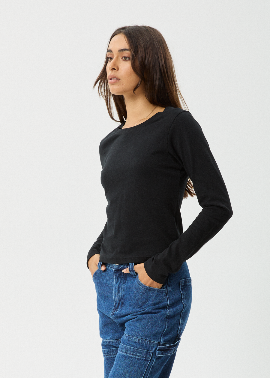 AFENDS Womens Elevate - Long Sleeve Tee - Black