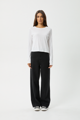 AFENDS Womens Elevate - Long Sleeve Tee - White - Afends womens elevate   long sleeve tee   white