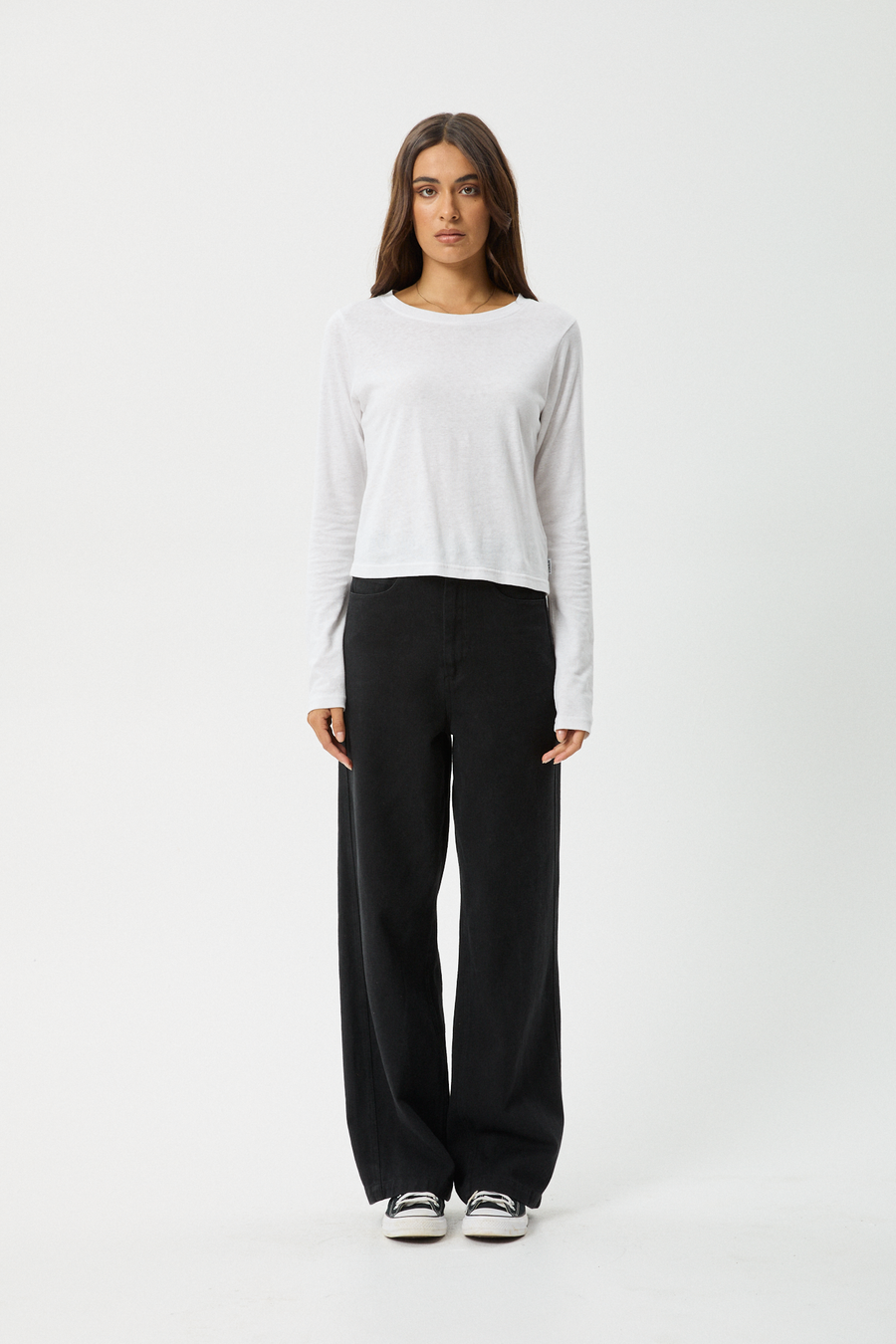 AFENDS Womens Elevate - Long Sleeve Tee - White