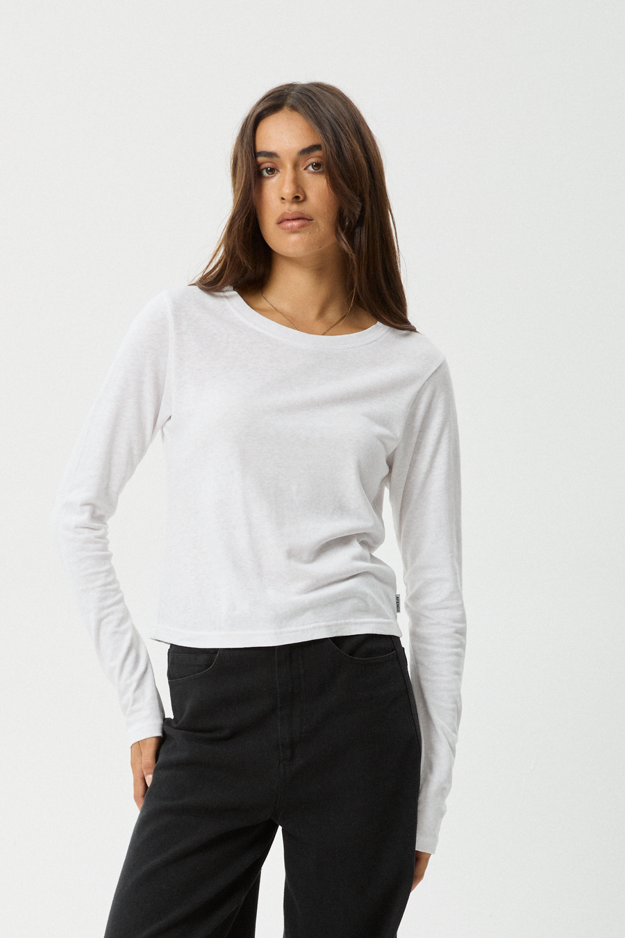 AFENDS Womens Elevate - Long Sleeve Tee - White