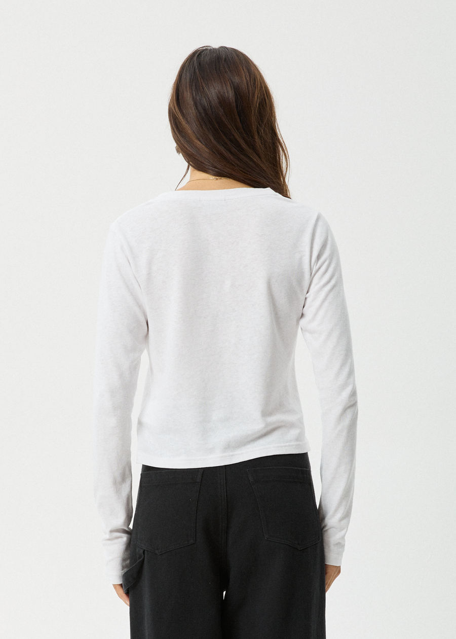 AFENDS Womens Elevate - Long Sleeve Tee - White
