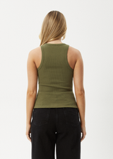 AFENDS Womens Lydia - Rib Singlet - Military - Afends womens lydia   rib singlet   military