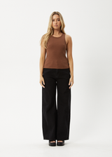AFENDS Womens Lydia - Rib Singlet - Toffee - Afends womens lydia   rib singlet   toffee
