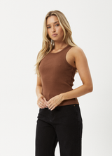 AFENDS Womens Lydia - Rib Singlet - Toffee - Afends womens lydia   rib singlet   toffee