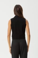 AFENDS Womens Eliza - Rib Sleeveless Shirt - Black - Afends womens eliza   rib sleeveless shirt   black
