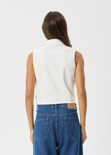 AFENDS Womens Eliza - Rib Sleeveless Shirt - White - Afends womens eliza   rib sleeveless shirt   white