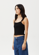 AFENDS Womens Taylor - Rib Singlet - Black - Afends womens taylor   rib singlet   black