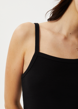 AFENDS Womens Taylor - Rib Singlet - Black - Afends womens taylor   rib singlet   black