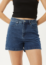 AFENDS Womens Seventy Threes - Denim Short - Authentic Blue - Afends womens seventy threes   denim short   authentic blue