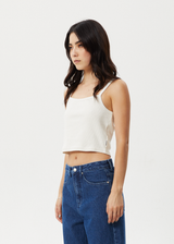 AFENDS Womens Taylor - Rib Singlet - White - Afends womens taylor   rib singlet   white