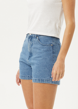 AFENDS Womens Seventy Threes - Denim Short - Stone Blue - Afends womens seventy threes   denim short   stone blue