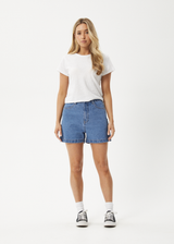 AFENDS Womens Seventy Threes - Denim Short - Worn Blue - Afends womens seventy threes   denim short   worn blue