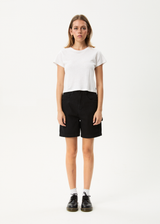 AFENDS Womens Emilie - Denim Workwear Short - Washed Black - Afends womens emilie   denim workwear short   washed black
