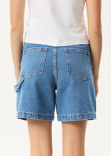 AFENDS Womens Emilie - Denim Workwear Short - Worn Blue - Afends womens emilie   denim workwear short   worn blue