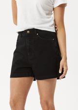 AFENDS Womens Seventy Threes - Denim Short - Washed Black - Afends womens seventy threes   denim short   washed black