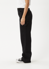 AFENDS Womens Moss - Denim Workwear Jean - Washed Black - Afends womens moss   denim workwear jean   washed black