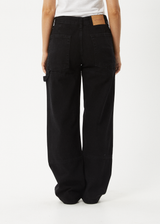 AFENDS Womens Moss - Denim Workwear Jean - Washed Black - Afends womens moss   denim workwear jean   washed black