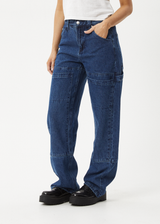 AFENDS Womens Moss - Denim Workwear Jean - Authentic Blue - Afends womens moss   denim workwear jean   authentic blue