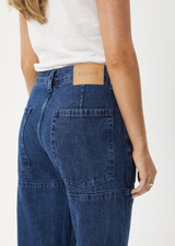 AFENDS Womens Moss - Denim Workwear Jean - Authentic Blue - Afends womens moss   denim workwear jean   authentic blue